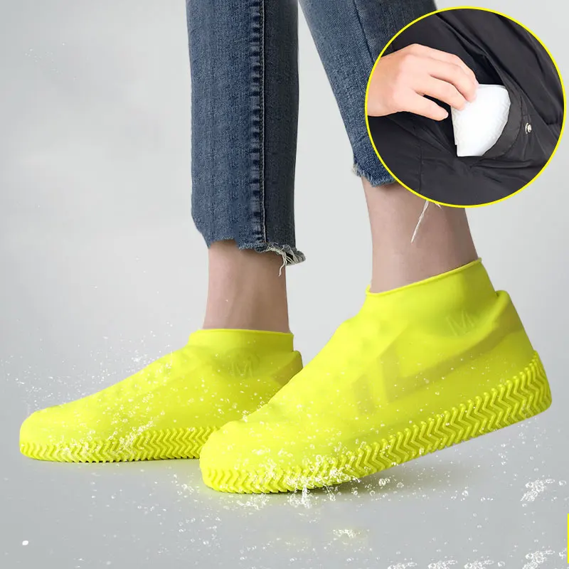 

Portable Waterproof Shoe Covers Thicken Non-slip Silicone Elastic Shoe Cover for Cycling sapatilha ciclismo estrada Shoe Case
