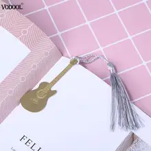 Гитара Форма металла Материал Закладка Золотой книги школьные маркеры поставки Ленточки страница производитель книг свадебный подарок на день рождения с коробкой