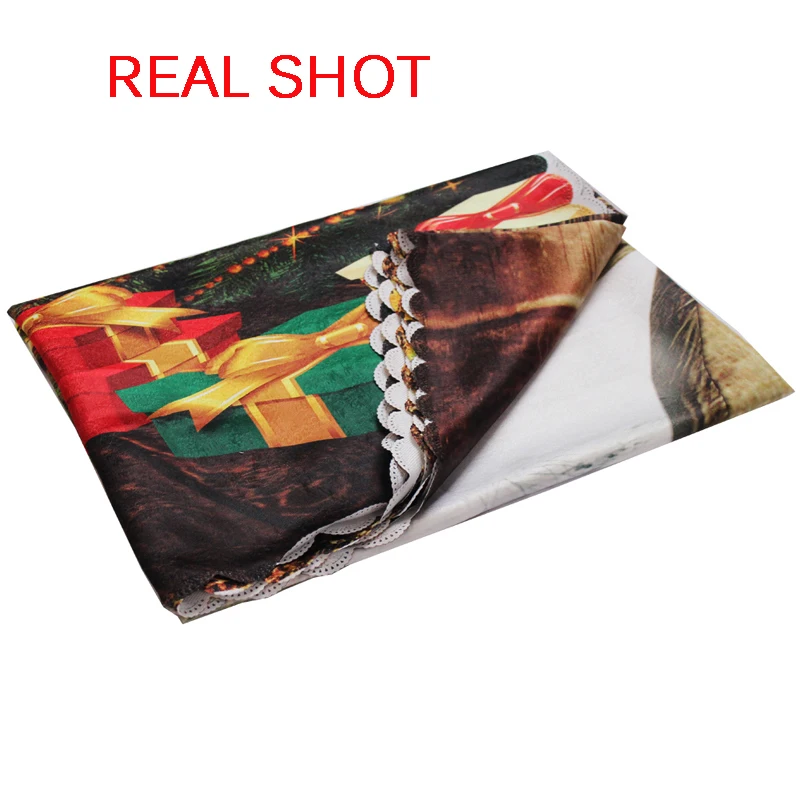 Meijuner New Year Christmas Tablecloth Kitchen Dining Table Decorations Home Rectangular Party Table Covers Christmas Ornaments