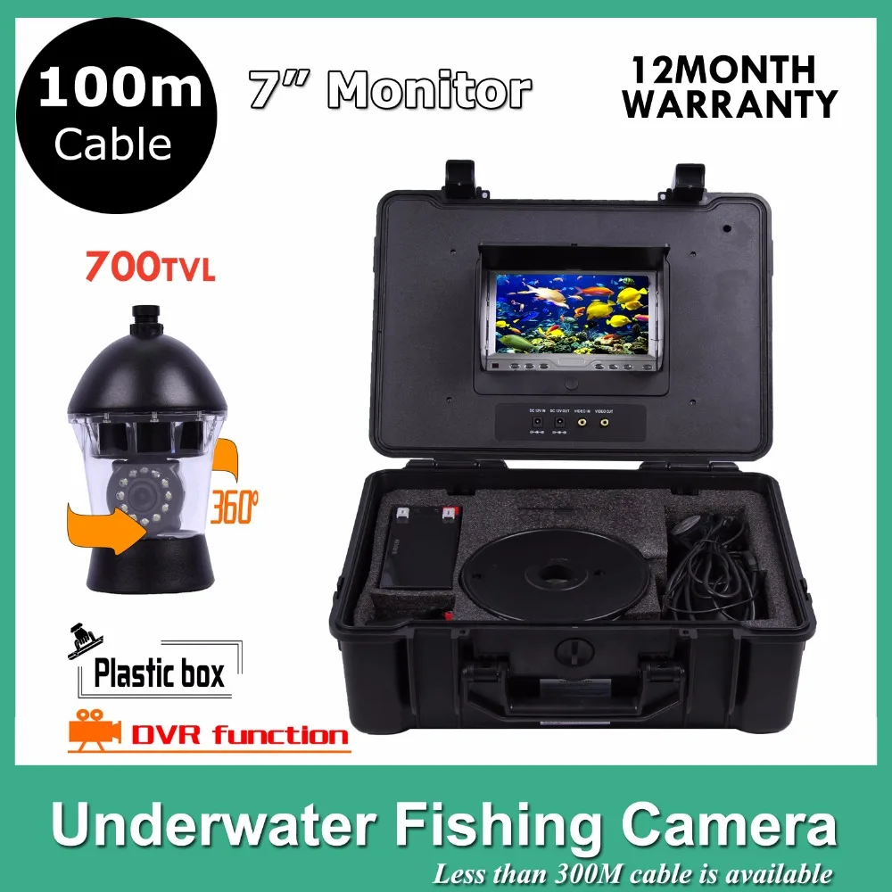 100M Cable Underwater Fish Finder SONY CCD 12Pcs White Leds Camera