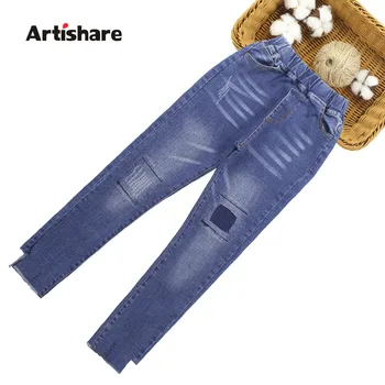 

Kids Girls Jeans Long Jeans Girl Casual Denim Pants Style Children's Trousers 2019 Spring Girls Denim Clothes 6 8 10 12 14 Year