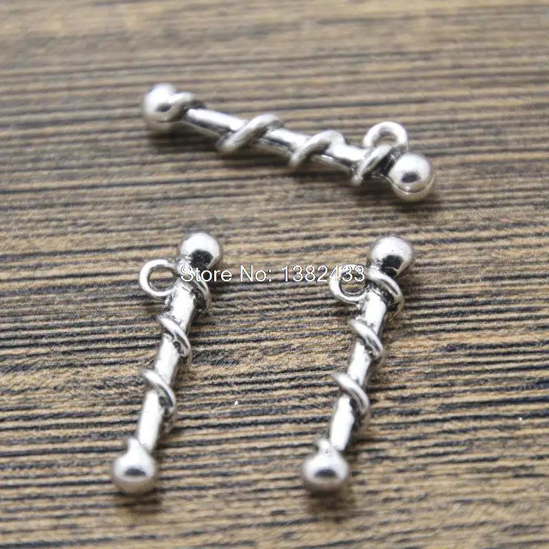 10Pc Majorette Baton Pendenti E Ciondoli Tono Argento Majorette Baton Pendente Di Fascino 24X6Mm