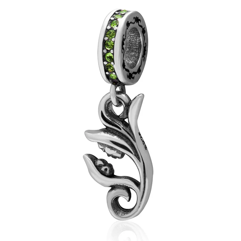 Mother Daughter Charm 925 Sterling Silver Pendant with Peridot