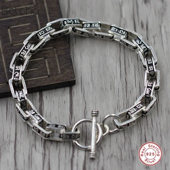 

Men's Jewelry Bracelet 925 Sterling Silver Bracelet Punk rock retro heavy sterling silver bracelet men's luxury men's jewellery