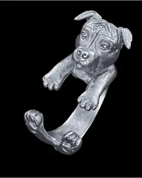 

Unique Handmade Boho Chic Retro Staffordshire Terrier Ring Female / Male Pet Lovers Gift Idea-- 12pcs/lot(3 Colors Free Choice)