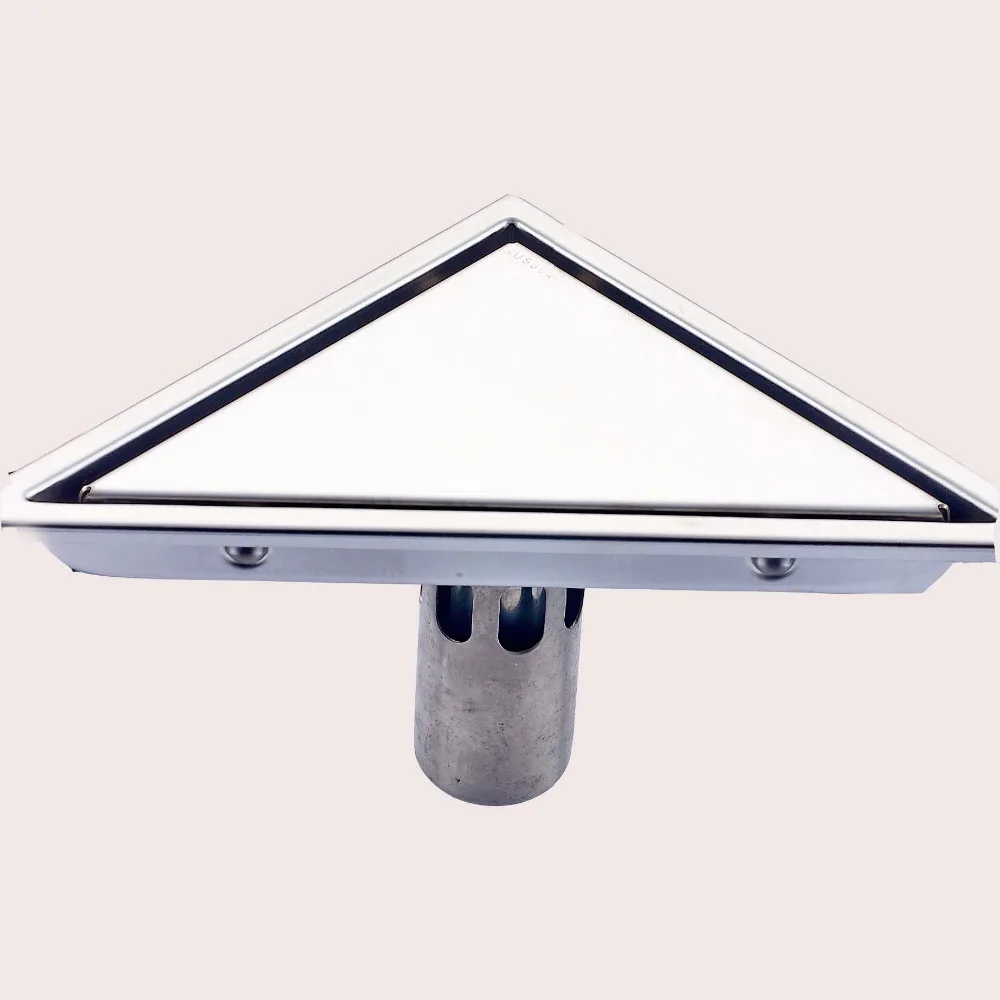 

Contemporary Polish Chrome Triangle Bathroom Floor Drain Stainless Steel Fashion Square Shower Strainer