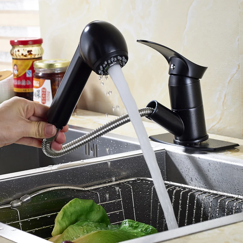 

Moder Pull Out Kitchen Tap Oil Rubbed Bronze Finished Cold and Hot Water with 6" Cover Plate Mixer Faucet