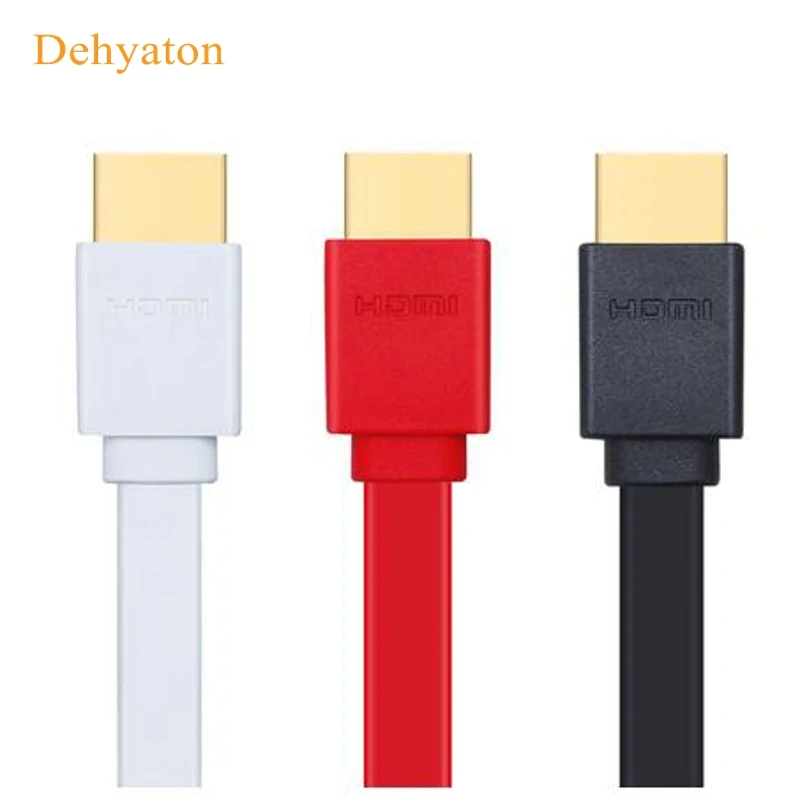 Высокоскоростной плоский HDMI кабель Dehyaton поддерживает 3D Разрешение Ethernet 1080P Аудио