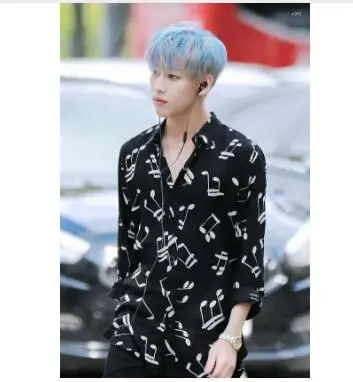 Мужская рубашка с короткими рукавами kpop GOT7 Bambam черная хлопковая Повседневная