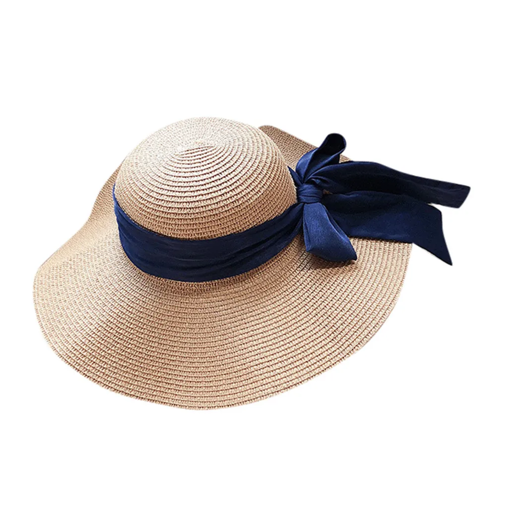 Однотонная Соломенная Панама женская летняя пляжная шляпа с козырьком Sombrero