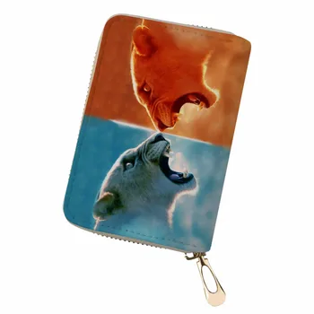 

Noisydesigns Unisex Personality Purple Wolf star colour passport cover card holder purse PU Leather ID Card Holder Bank Card Bag