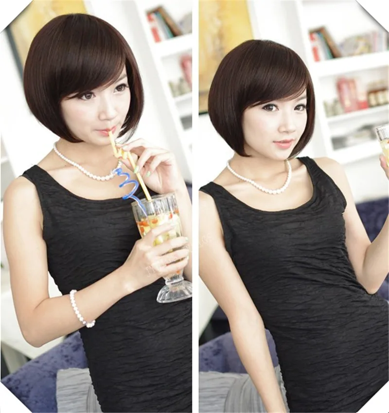 Christmas Hair Accessories For Women Short Bob Perucas Wavy