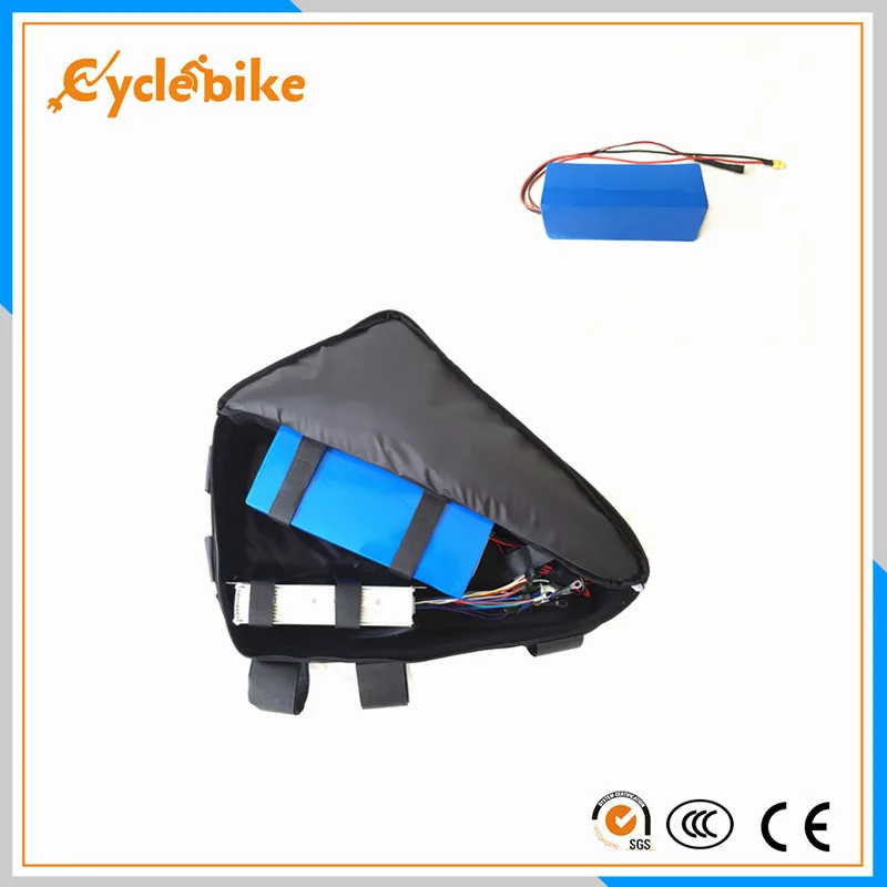 Top 1500w motor 48v 13.2ah Samsung cell 22p electric bike triangle bag lithium battery for 1500w ebike 2