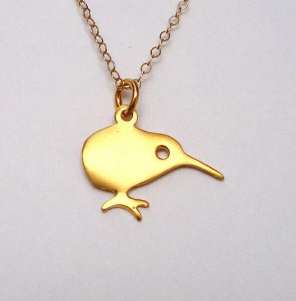 Mini pendentif en forme de petit oiseau en argent sterling 925 plaqué or