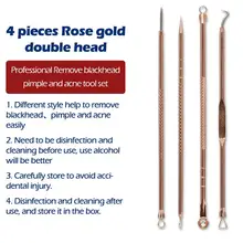 BellyLady 4 шт. Нержавеющая сталь угревая сыпь инструмет для удаления черных точек, инструмент для удаления с двойным концом иглы прыщей комплект