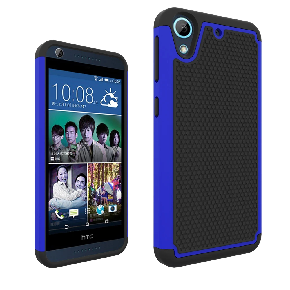 Зернистый Пластиковый ударопрочный чехол для htc Desire 626 628 650 Гибридный