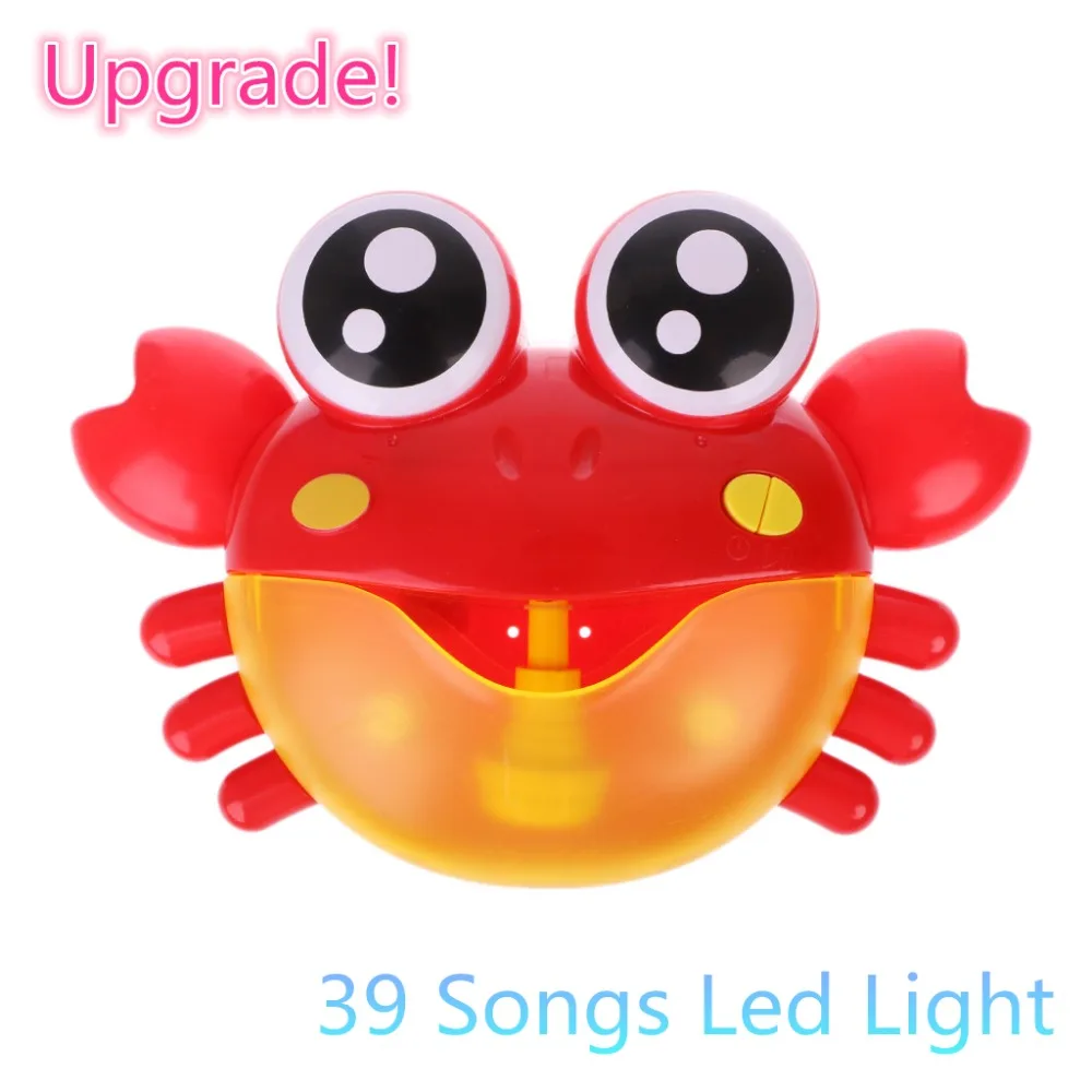 New 39 Songs Light Bubble Crabs Machine Baby Toy Bath Toy Bubble Maker