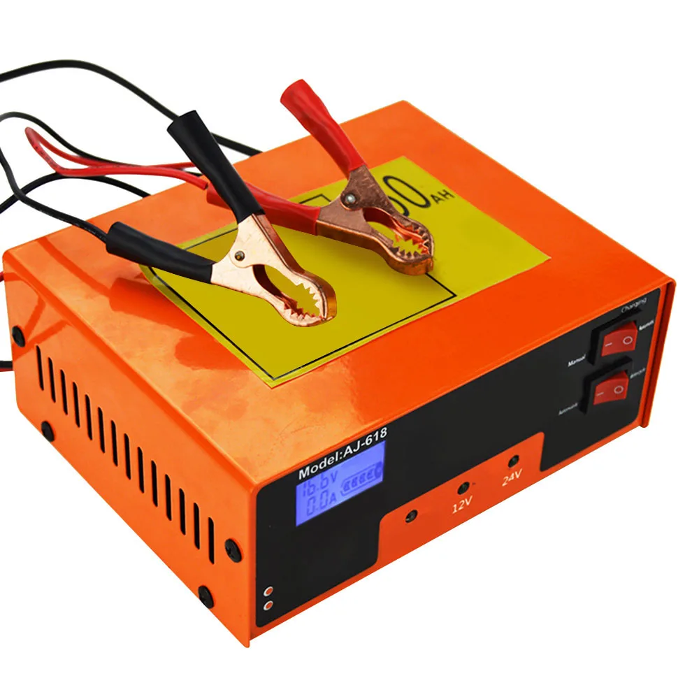 250V Full Automatic Car Battery Charger Intelligent Pulse Repair Battery Charger 12V/24V Truck Motorcycle Charger