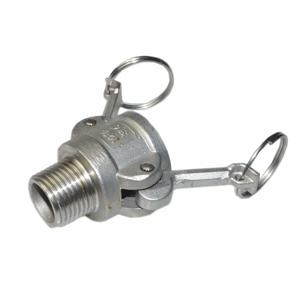 B Trash Pump Adapter Male Camlock x Hose Barb Stainless Steel in Pipe