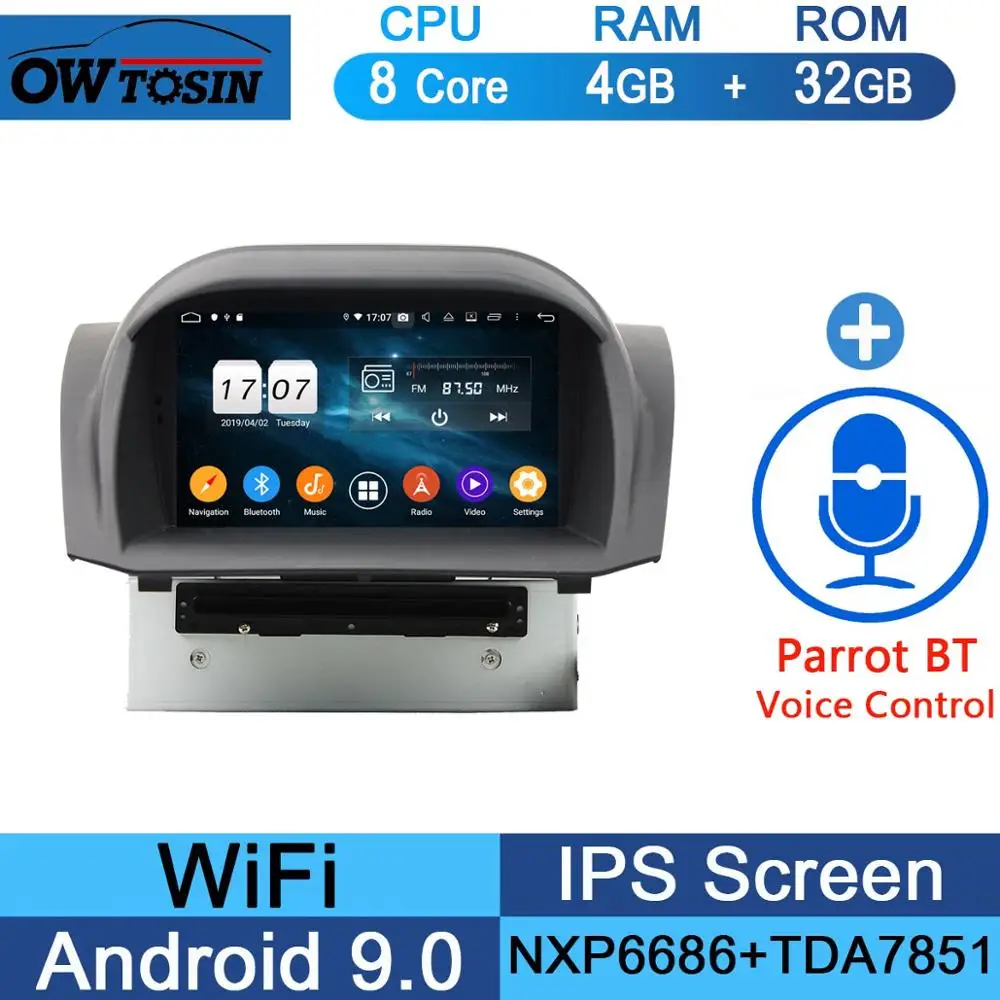 " ips 8 ядерный 4 Гб ram+ 64 Гб rom Android 9,0 автомобильный DVD радио gps для Ford Transit Custom 2013 DSP CarPlay - Цвет: 32G Parrot BT