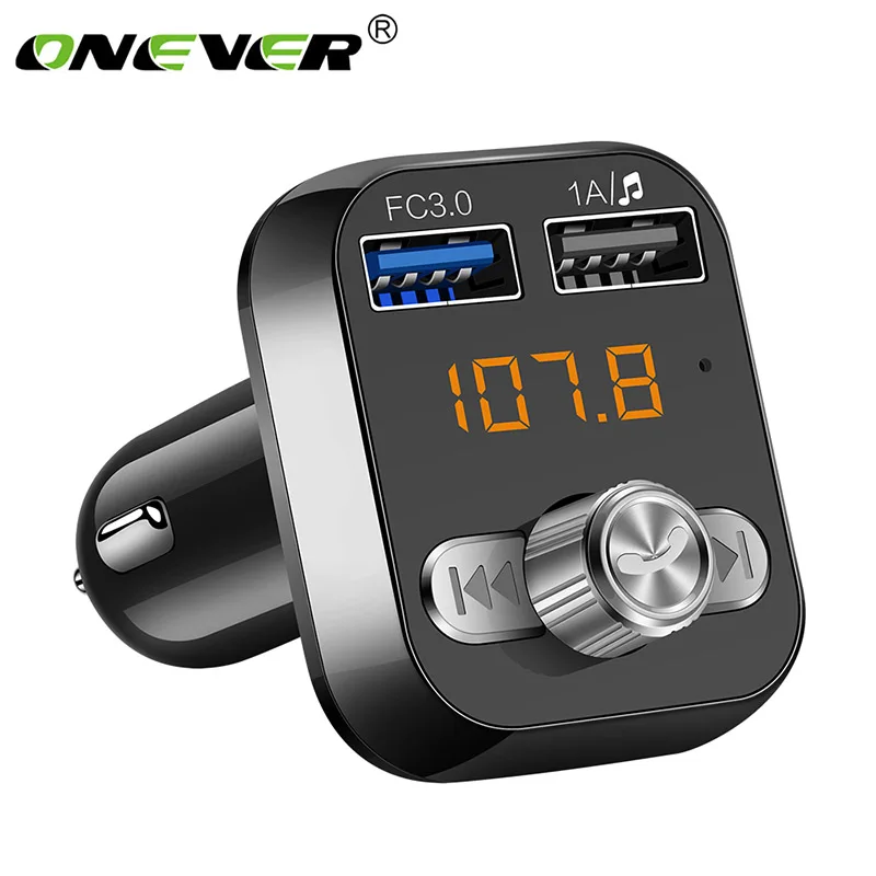 

Onever 3.4A Car Kit Bluetooth 4.0 Handsfree Wireless FM Transmitter LED MP3 Player USB Charger Car Accessories NEW