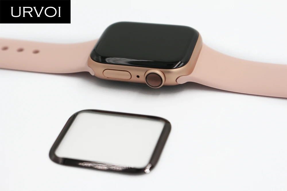 URVOI изогнутая полная пленка для apple watch series 5 4 3 2 1 закаленное стекло 3D Защита экрана для iWatch крышка линзы ремешок 40 44 мм