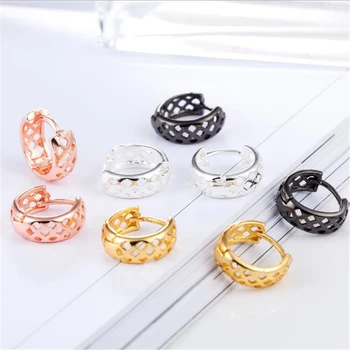 

KOFSAC 2018 Summer Hot Rose Gold Hollow Earrings Jewelry For Women Party 925 Sterling Silver Earrings Accessories 4 Ps