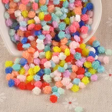 6mm mini flatback resina cabochons rosa flor para scrapbooking cameo artesanato diy telefone unhas decalques decoração ornamentos 50 pces cp2169