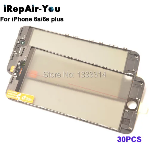 IRepair-вы AAA + 30 шт 6s 4 в 1 холодный пресс экран Переднее стекло с рамкой ОСА