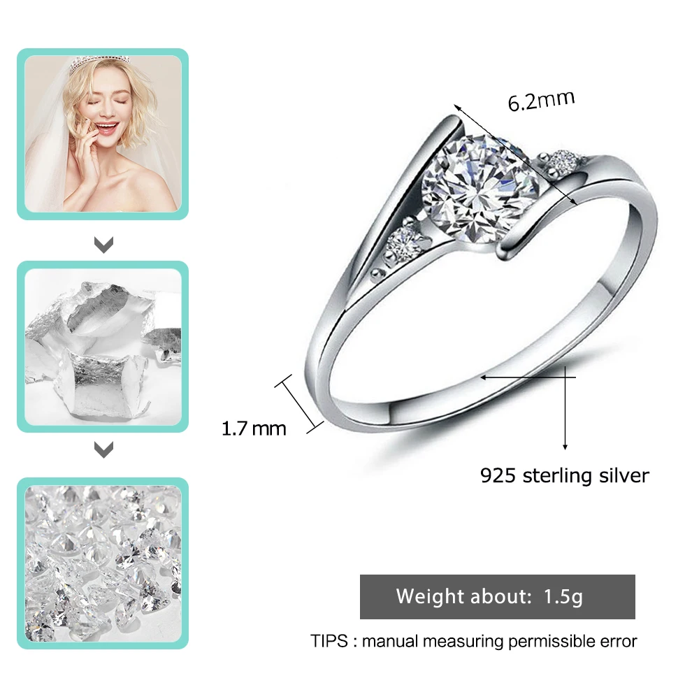 Fashion Silver Ring White Cubic Zirconia Lady Wedding Accessories Ring For Women Birthday Gift For Her (JewelOra RI101250)