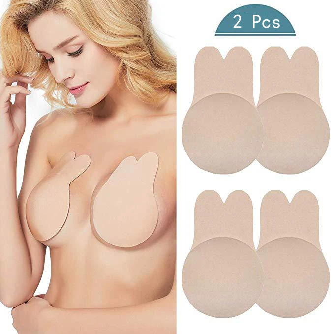 

Rabbit Shape Breast Petals Intimates Accessories Sexy Women Push Up Breasts Stickers Nipple Cover Invisible Adhesive Bra M L