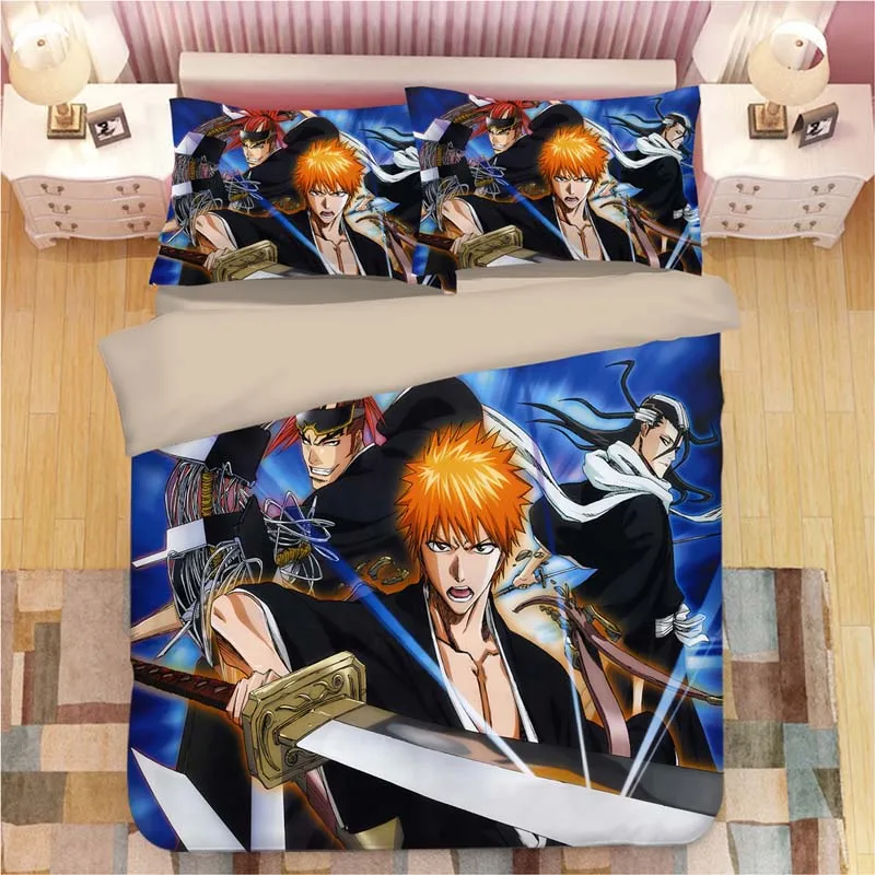 BLEACH Kurosaki Ichigo Комплект постельного белья, пододеяльник, наволочки, мультяшное аниме одеяло, Комплект постельного белья s, постельное белье, Комплект постельного белья - Цвет: 7