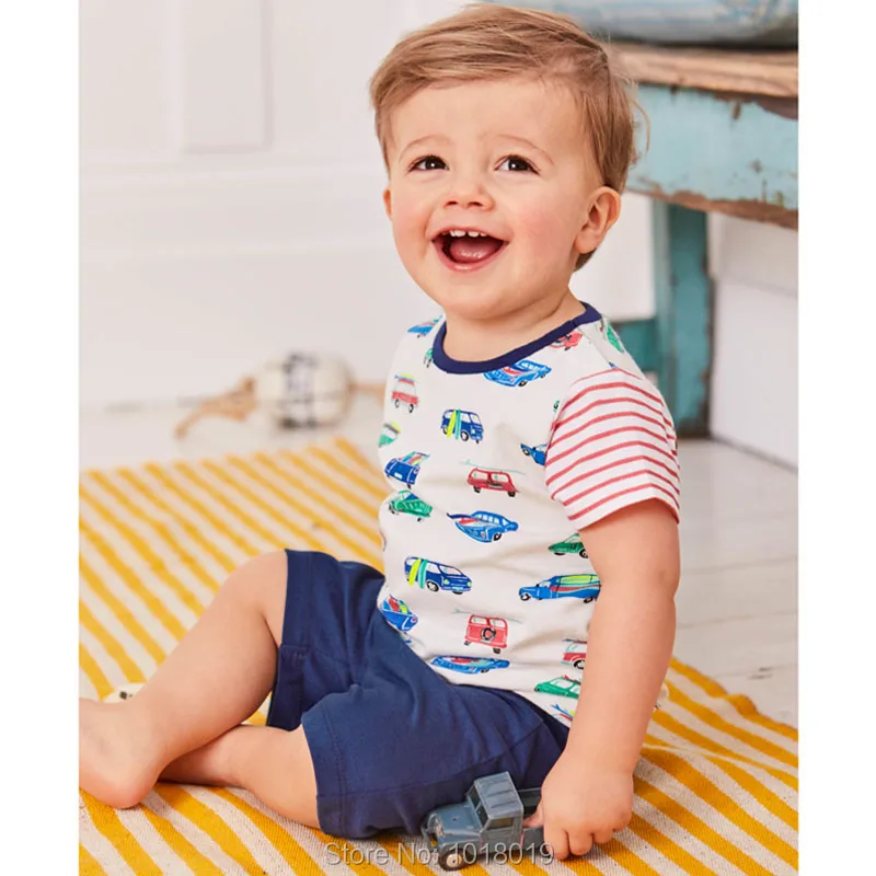 Новинка 2019 года, комплект одежды для маленьких мальчиков, качественный 100% хлопок, детская одежда для малышей, комплект одежды с короткими
