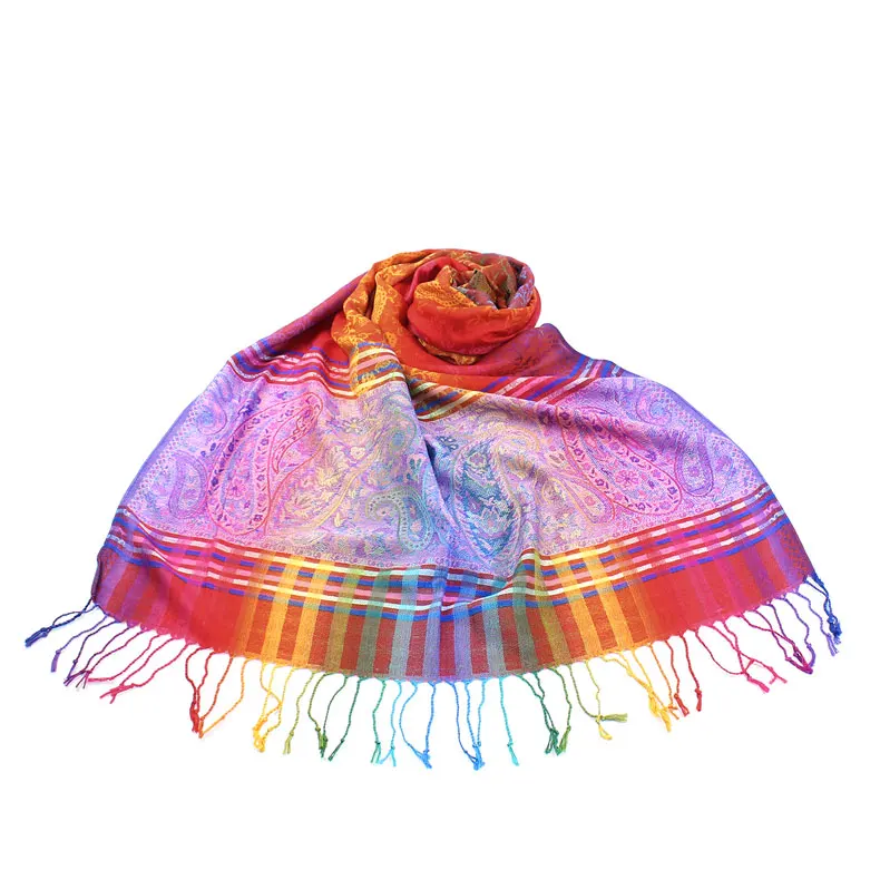 Индийский палантин Пейсли красочный богемный шарф с принтом Экзотические зимние шарфы хлопковое бирюзовое пашмины красные платки в стиле «Бохо»