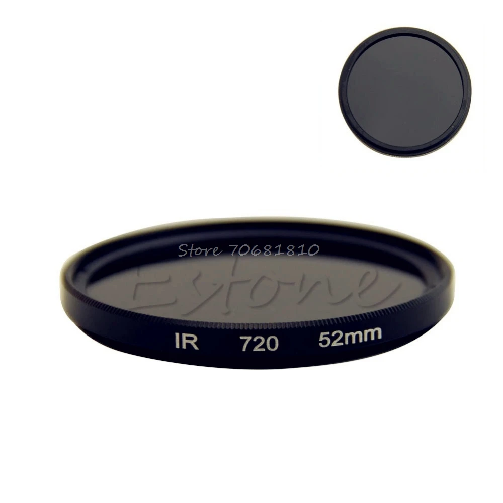 52mm Infrared Infra red IR Pass X Ray Lens Filter 720nm 720 Optical Glass R179 Drop