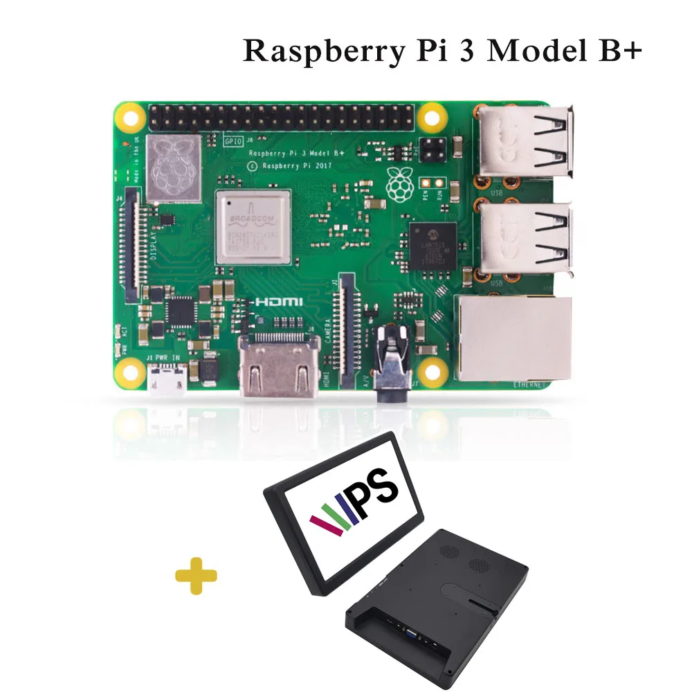 Raspberry Pi 3 Model B+(заглушка) Встроенный Broadcom 1,4 ГГц quad-core 64-разрядный процессор Wi-Fi, Bluetooth и Gigabit Ethernet через USB - Комплект: Комплект 5