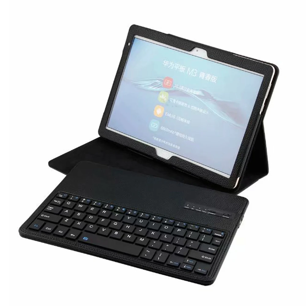 

Luxury Detachable Bluetooth 3.0 Keyboard Folio Stand Leather Case Cover For Huawei MediaPad M3 Lite 10 BAH-W09 BAH-AL00 10.1