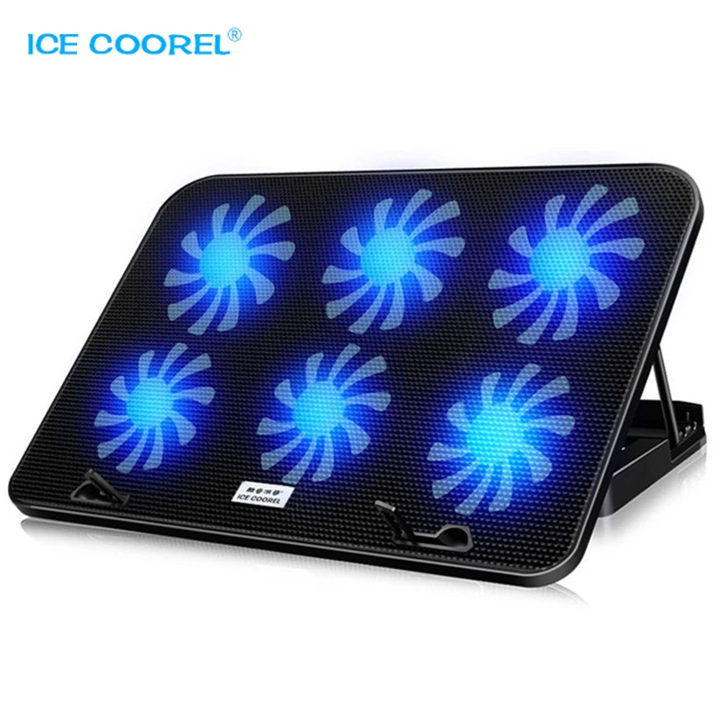 Notebook Stand USB Radiator Cooler Fan LED Backlight with 6 Cooling Fans For Laptop Computer Mute