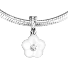 Подходит для Pandora шармы браслеты стерлингового серебра 925-ювелирные изделия блестящий цветок бусины