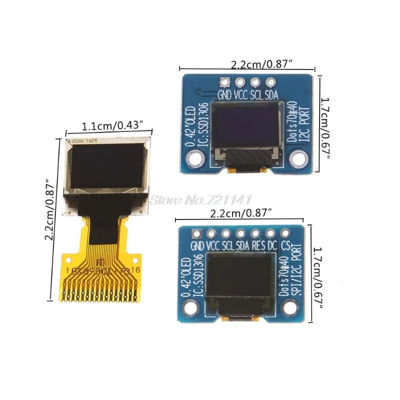 Выделите 0,42 дюймовый oled-дисплей ЖК-модуль 72*40 oled-модуль IIC/SPI интерфейс 16Pin SSD1306