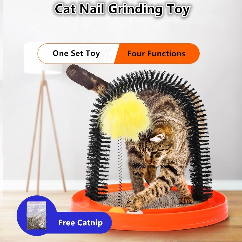 

Cat Scratch Board Toy Playtime For Cats Multinational Cat Toy Brush Arch Scratching Kitten Educational Toy Kitty Puzzle Game To