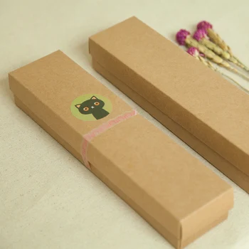 

24*4.3*3.7cm Kraft paper boxes fan Necklace Comb Hairpin Packing box Macarons Biscuits box 50pcs/lot