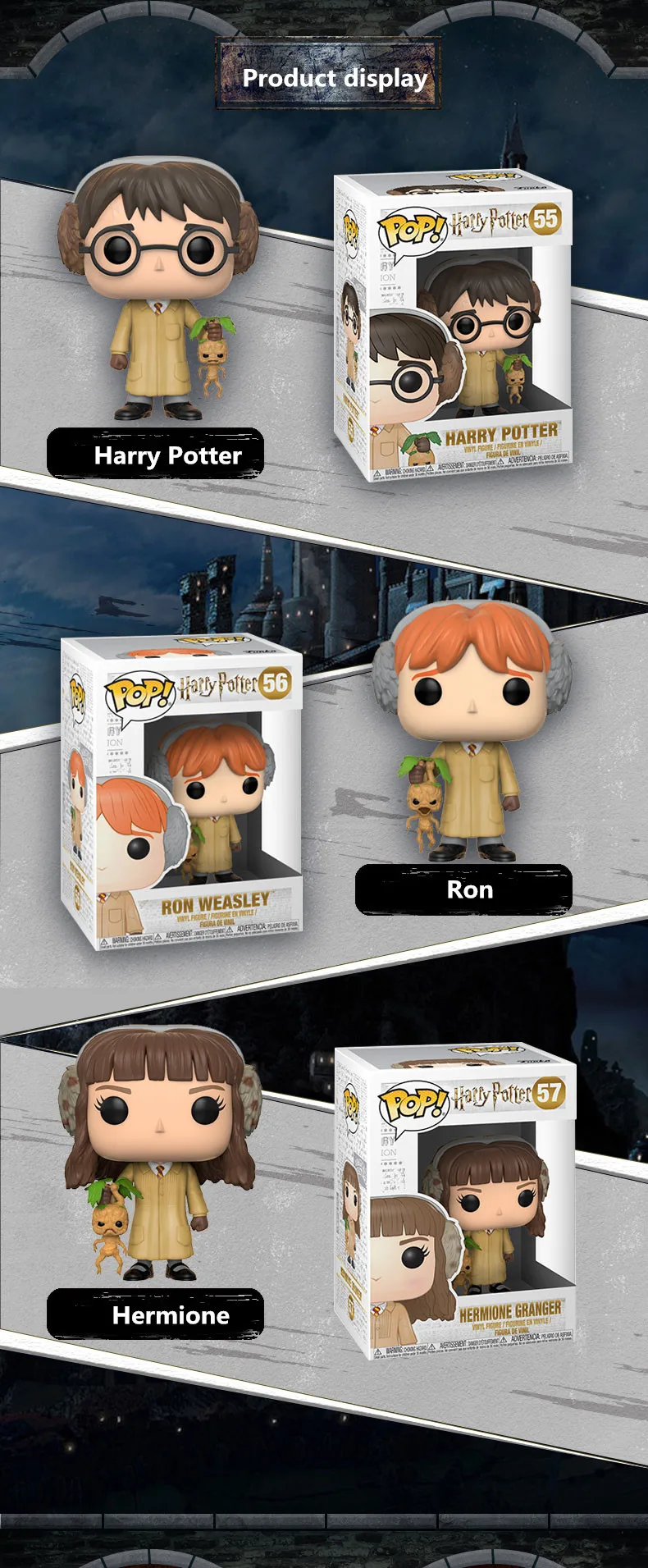 FUNKO POP Movie: Гарри Поттер-Гермиона/Рон виниловые куклы для детей на день рождения Коллекционная модель игрушки подарок официальная оригинальная коробка