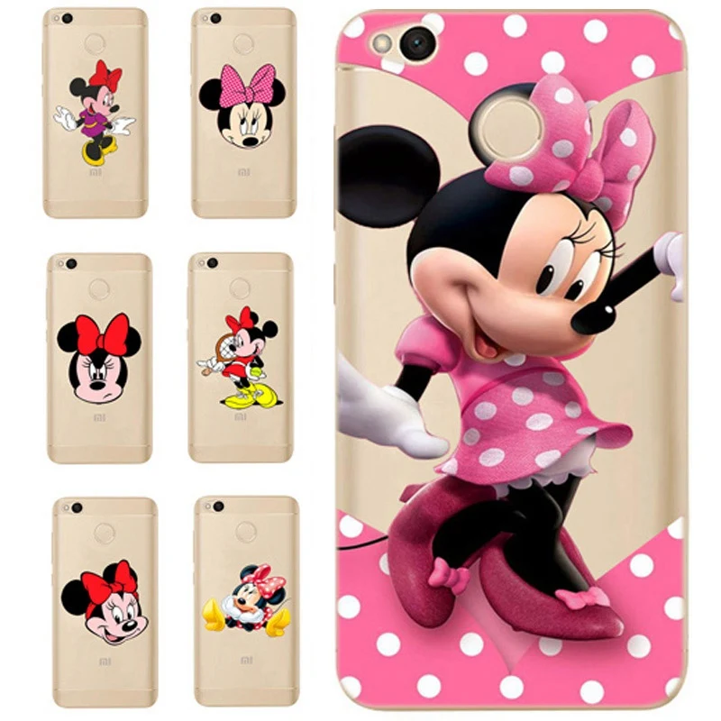 For Xiaomi Redmi 4X Note 4 4A 3 Cute TPU Colorful Mickey Minnie Painted Design Cover Case Fundas Mi A1 D311 |