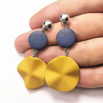 

2019 Fashion Luxury Big wave Round Earrings For Women Fashion Korean Style Geometric Drop Earrings Statement Jewelry