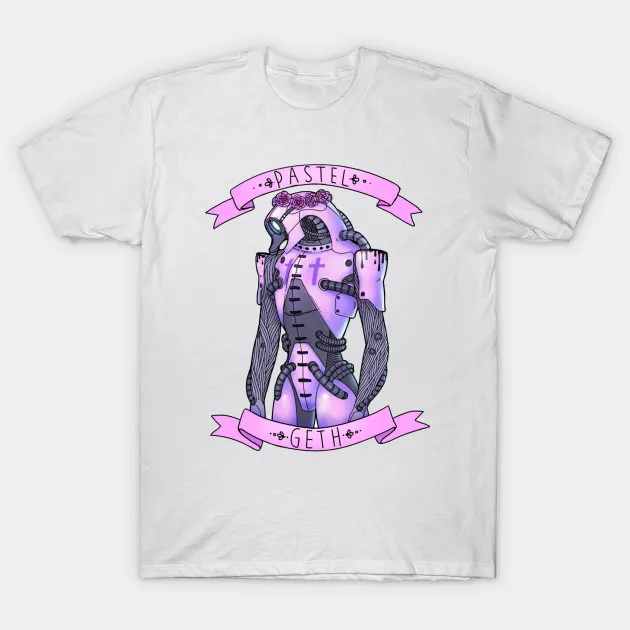 

Mass Effect Pastel Geth 2018 fashion short printed Funny t-shirt men tops cmt
