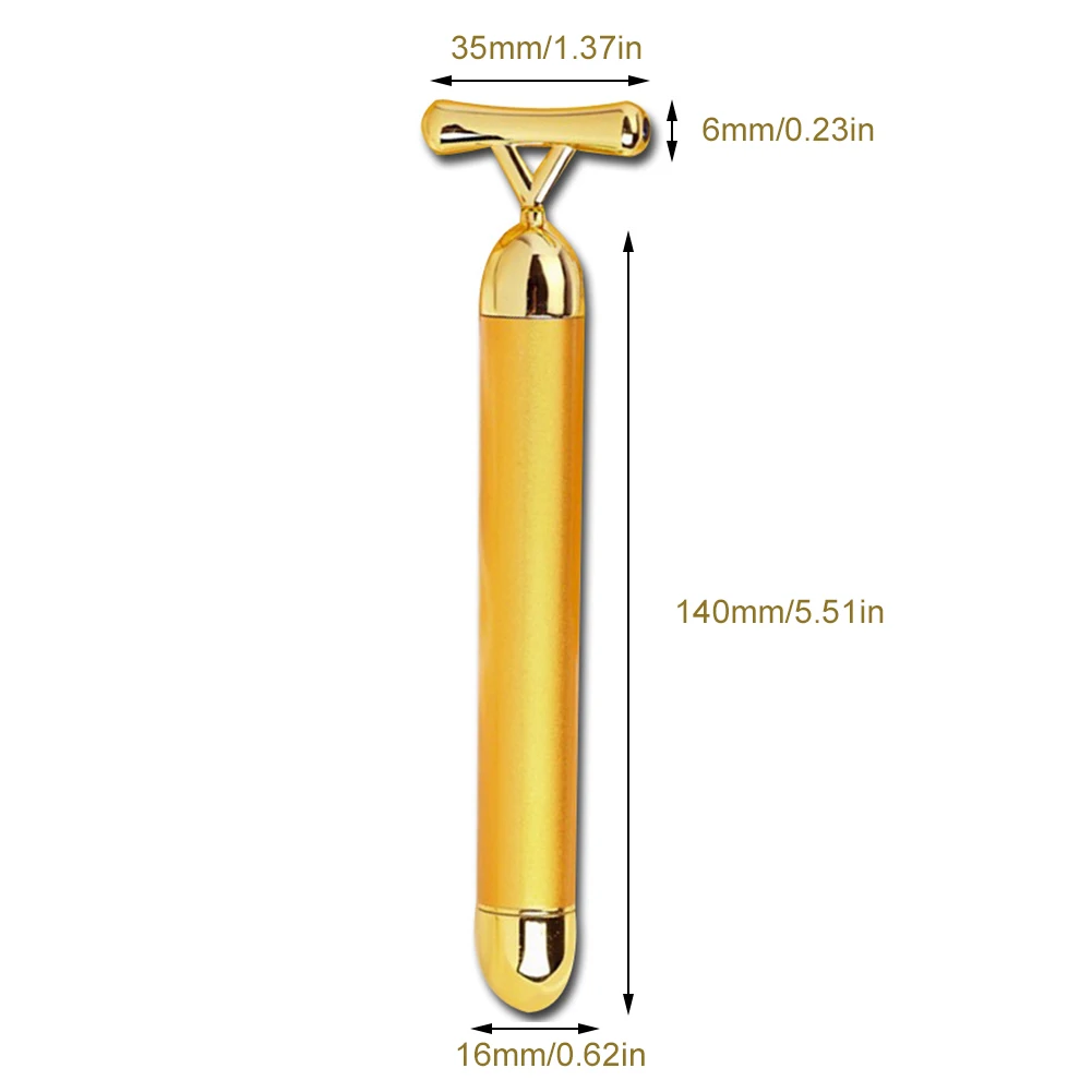 1 шт. 24k позолоченный косметический барный Массажер для лифтинга y-образный массажные ролики для лица вибролифтинг массажный инструмент