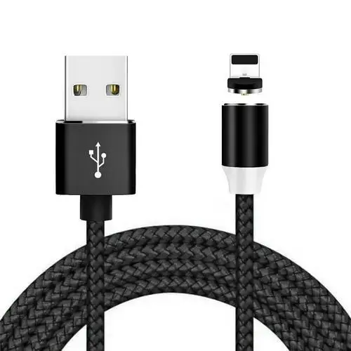 Магнитное зарядное устройство Micro USB кабель для iphoneexiaomi huawei Android мобильный телефон Быстрая зарядка магнит Microusb кабель для передачи данных провод - Цвет: apple black