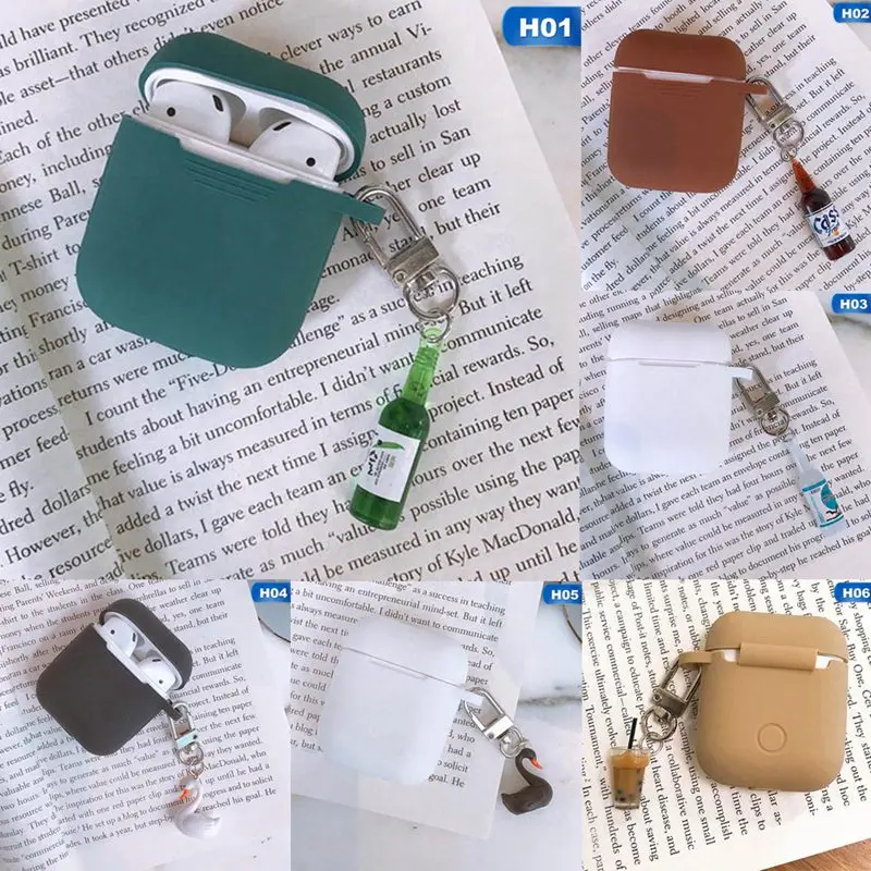 Soft Silicone Case Earphones for Apple Airpods Bluetooth Wireless Earphone Protective Skin Cover Box for Air Pods Ear Pods Bag
