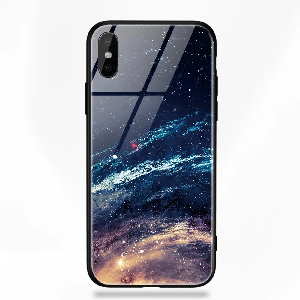 TOMKAS чехол из закаленного стекла для iPhone XS Max XR XS силиконовый чехол для телефона с изображением звезд для iPhone X 10 XS XR Роскошный чехол s TPU - Цвет: 15